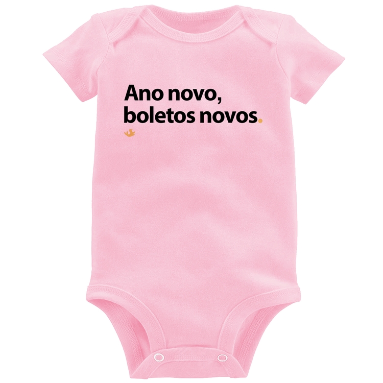Body Bebê Ano novo, boletos novos - Rosa Bebê