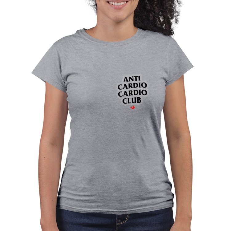 Baby Look Quality Anti Cardio Cardio Club - Cinza Mescla