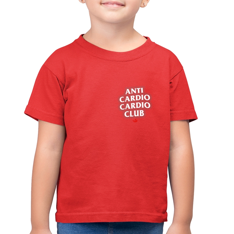 Camiseta Algodão Infantil Anti Cardio Cardio Club - Vermelha