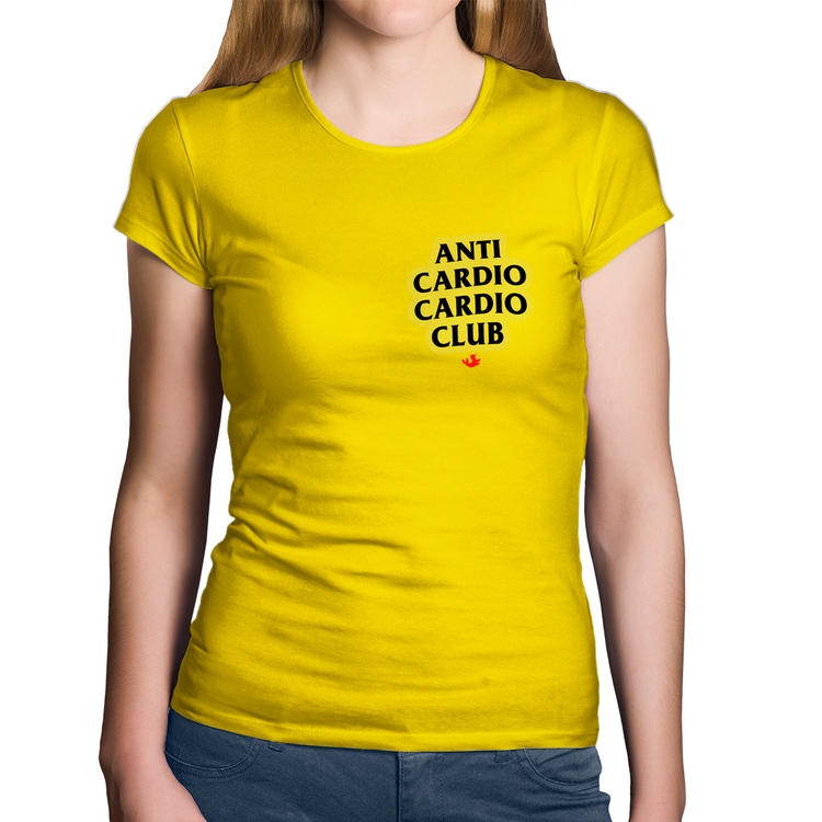 Baby Look Algodão Anti Cardio Cardio Club - Amarela