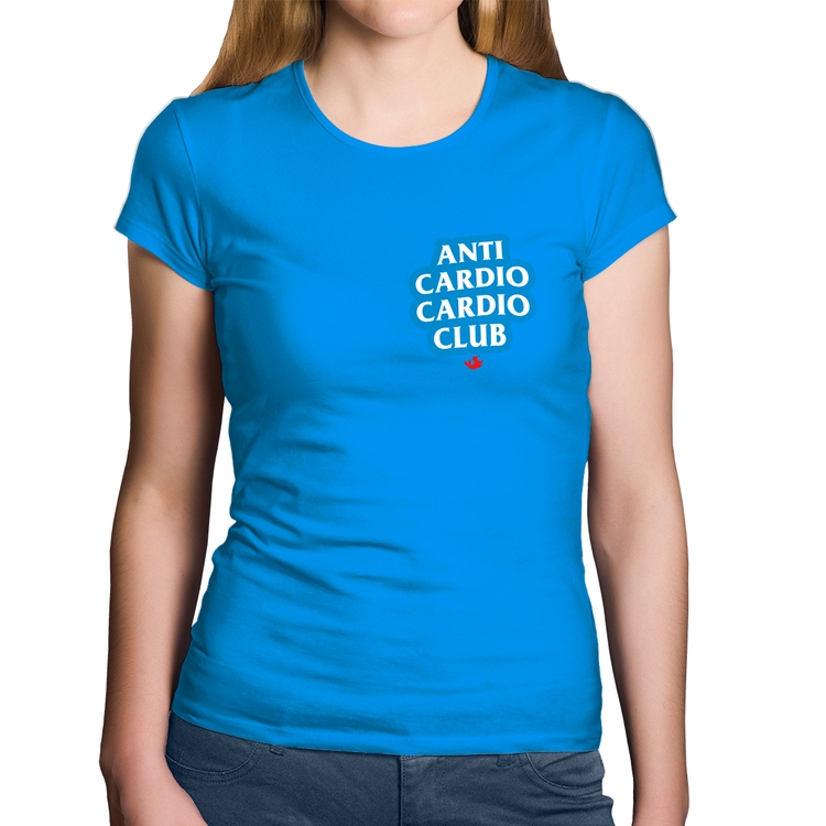Baby Look Algodão Anti Cardio Cardio Club - Azul