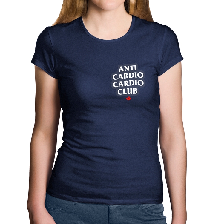 Baby Look Algodão Anti Cardio Cardio Club - Marinho