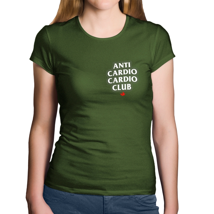 Baby Look Algodão Anti Cardio Cardio Club - Musgo