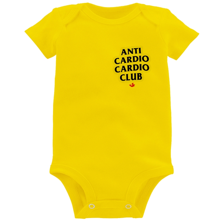 Body Bebê Anti Cardio Cardio Club - Amarelo