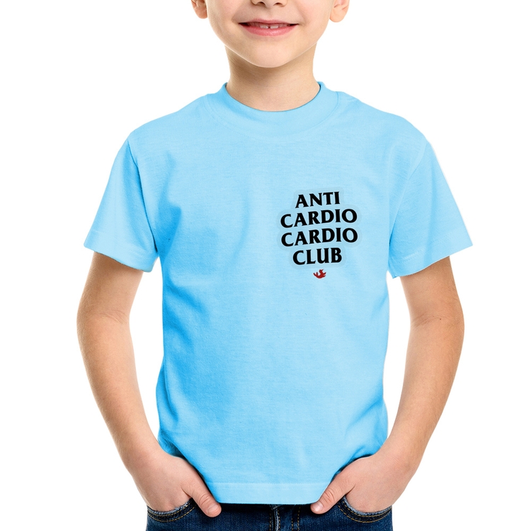 Camiseta Infantil Anti Cardio Cardio Club - Azul Bebê