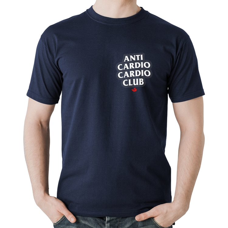 Camiseta Algodão Anti Cardio Cardio Club - Marinho