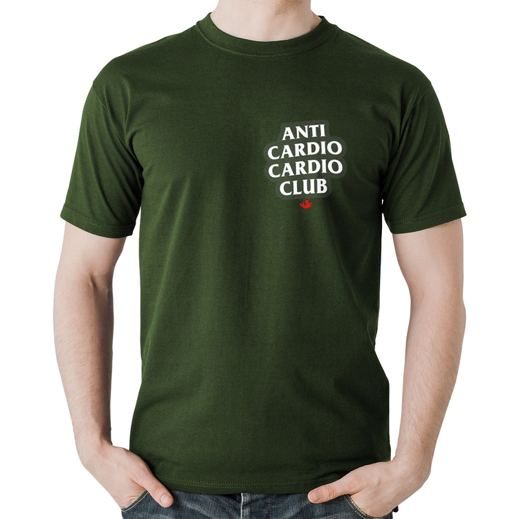 Camiseta Algodão Anti Cardio Cardio Club - Musgo