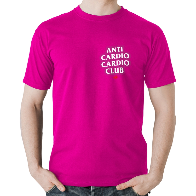 Camiseta Algodão Anti Cardio Cardio Club - Rosa
