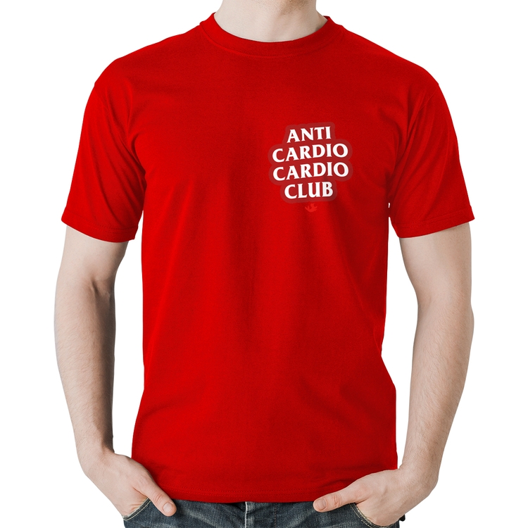 Camiseta Algodão Anti Cardio Cardio Club - Vermelha