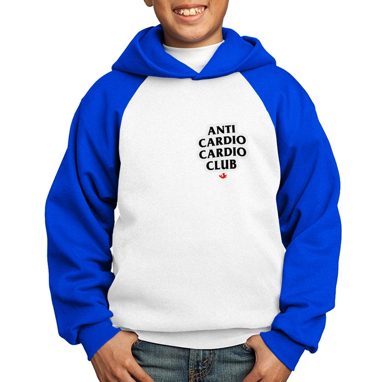 Moletom Infantil Anti Cardio Cardio Club - Branco/Azul