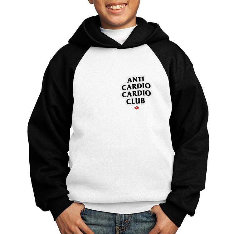 Moletom Infantil Anti Cardio Cardio Club - Branco/Preto