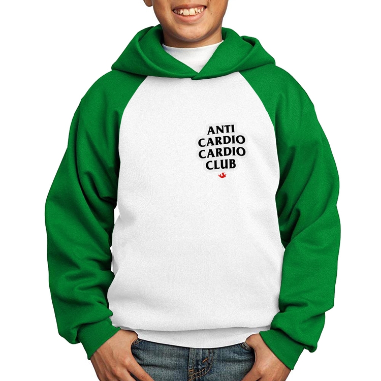 Moletom Infantil Anti Cardio Cardio Club - Branco/Verde