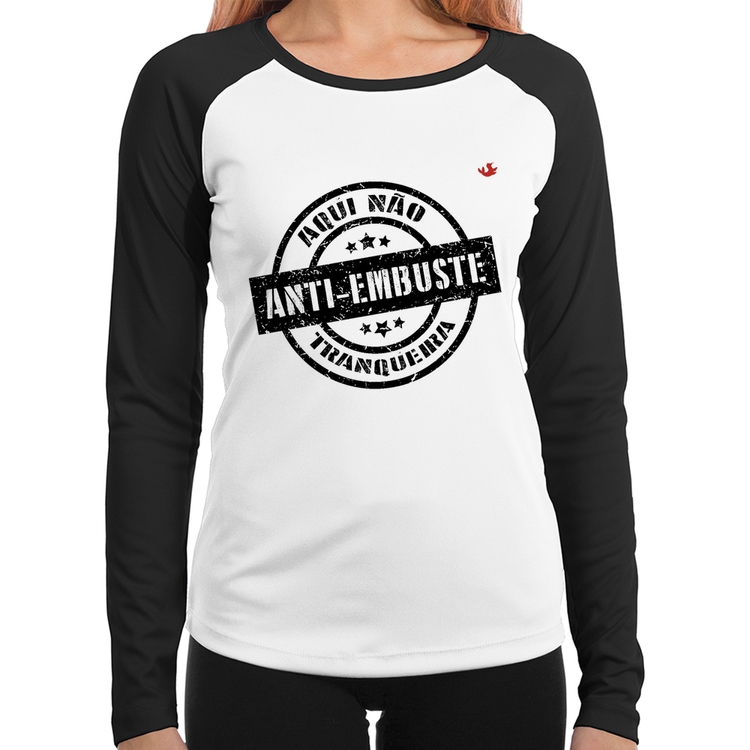Baby Look Raglan Anti-Embuste Manga Longa