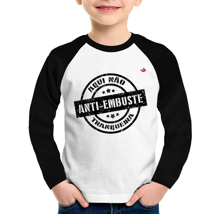 Camiseta Raglan Infantil Anti-Embuste Manga Longa