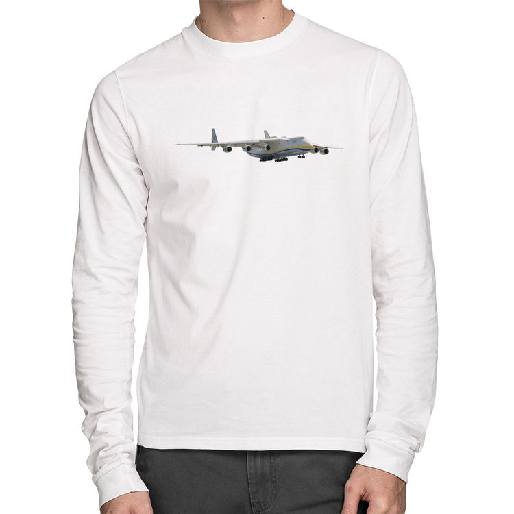 Camiseta Algodão Antonov Manga Longa - Branca