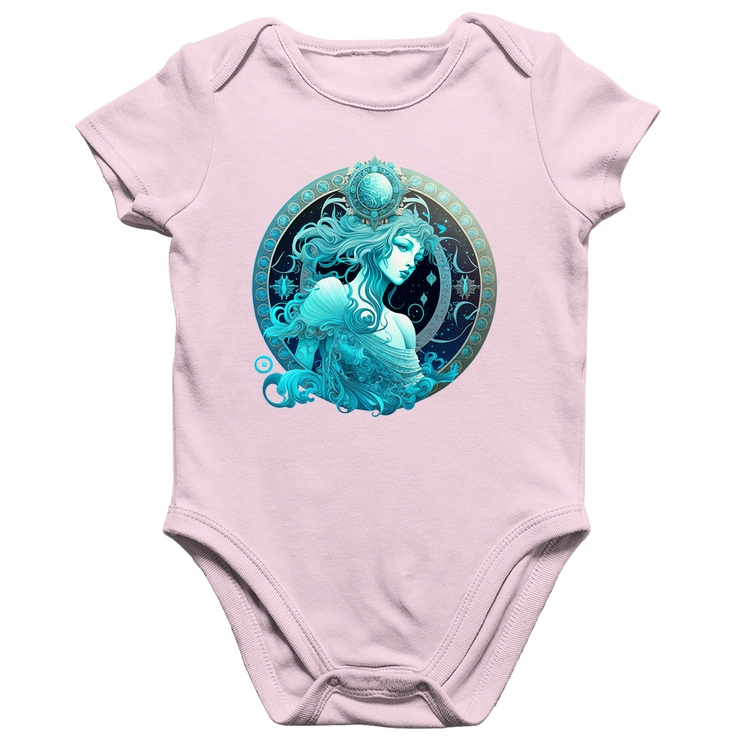 Body Bebê Algodão Aquário Sígno - Rosa Bebê