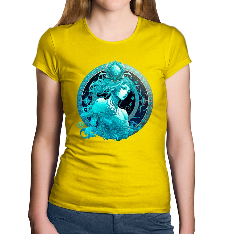 Baby Look Algodão Aquário Sígno - Amarela