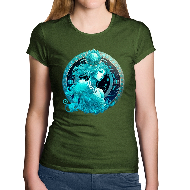 Baby Look Algodão Aquário Sígno - Musgo