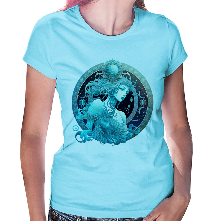 Baby Look Aquário Sígno - Azul Bebê