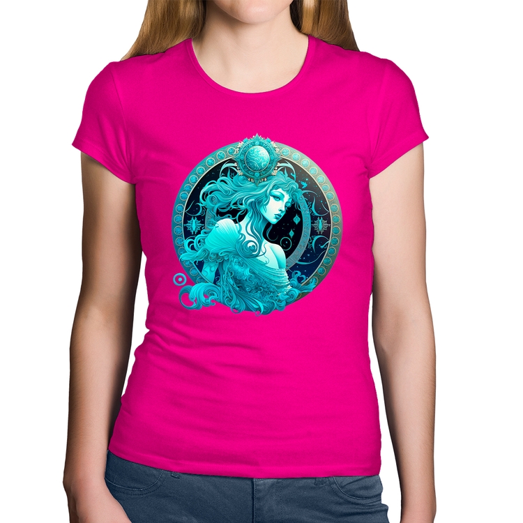 Baby Look Algodão Aquário Sígno - Rosa