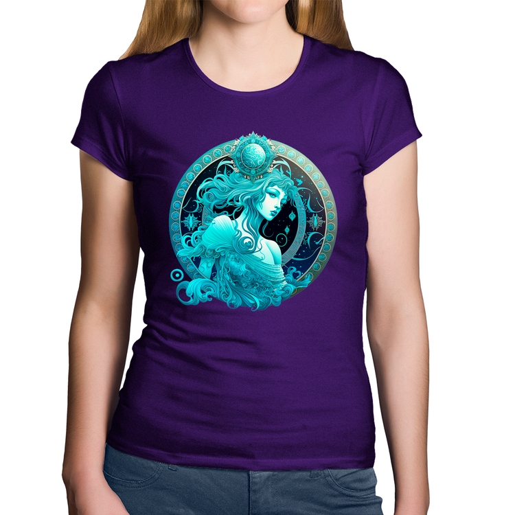 Baby Look Algodão Aquário Sígno - Roxa