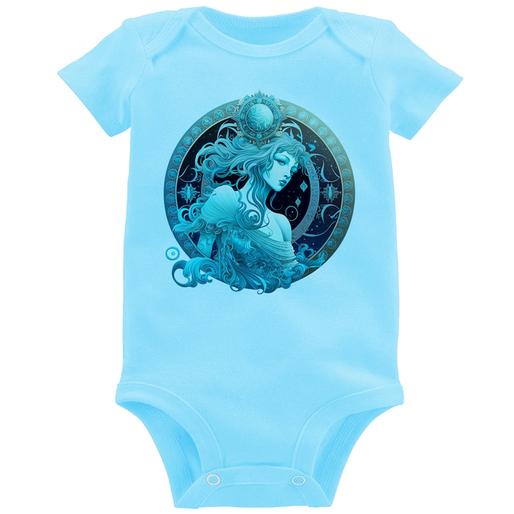 Body Bebê Aquário Sígno - Azul Bebê