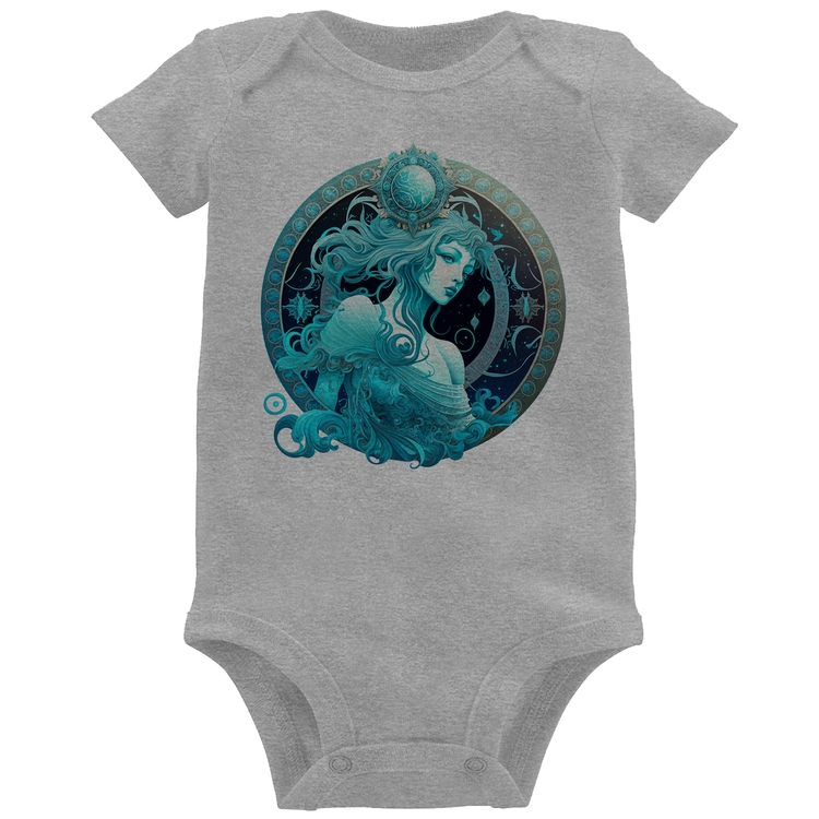 Body Bebê Aquário Sígno - Cinza