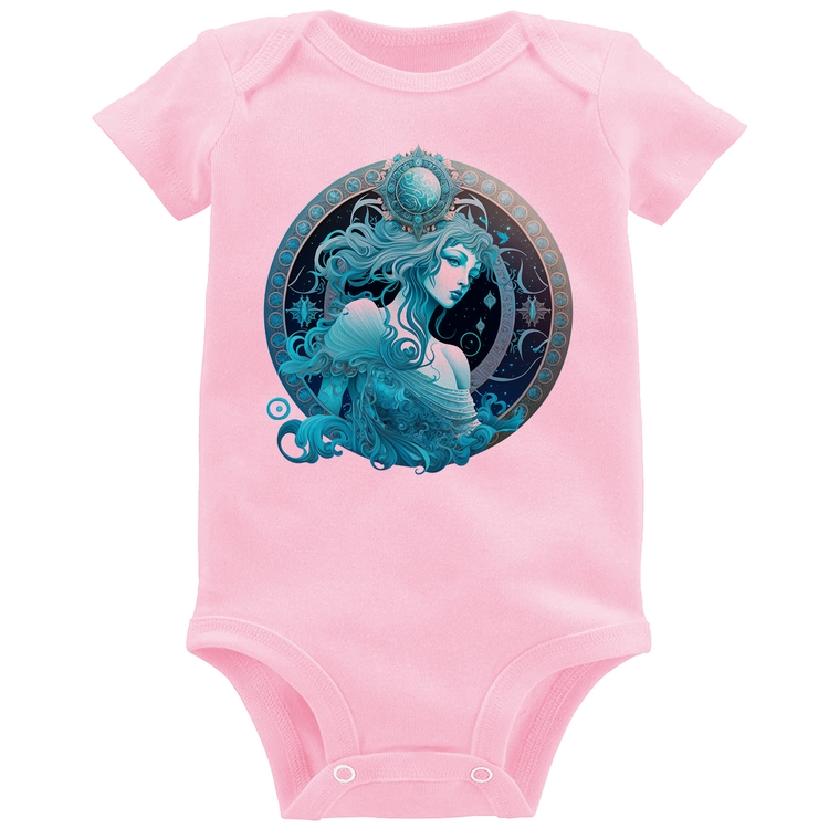 Body Bebê Aquário Sígno - Rosa Bebê