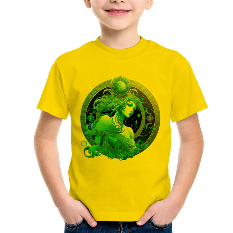 Camiseta Infantil Aquário Sígno - Amarela