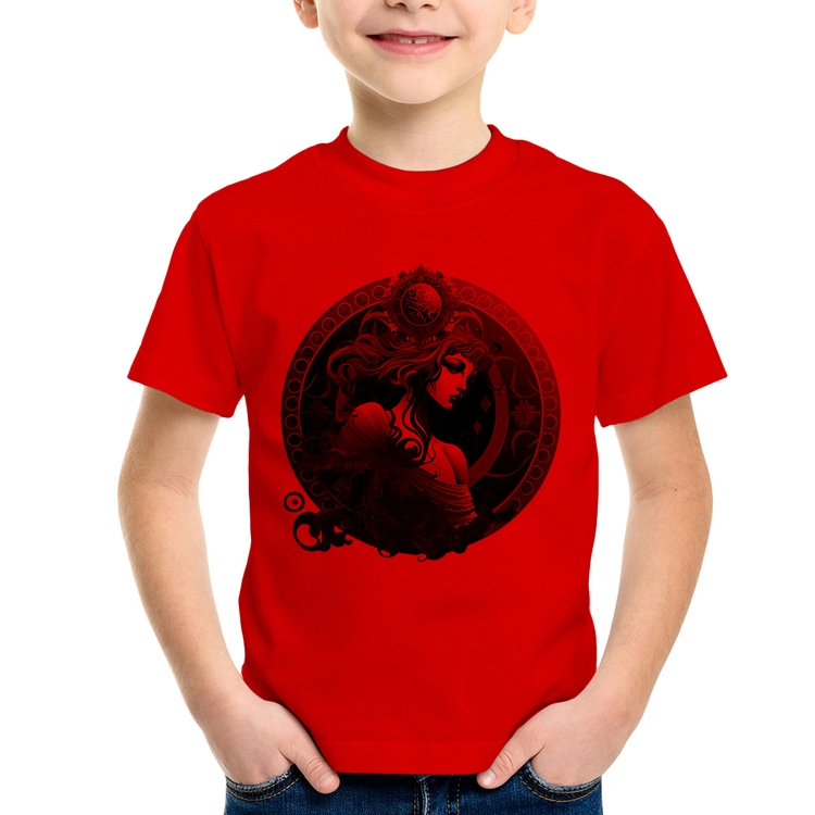 Camiseta Infantil Aquário Sígno - Vermelha