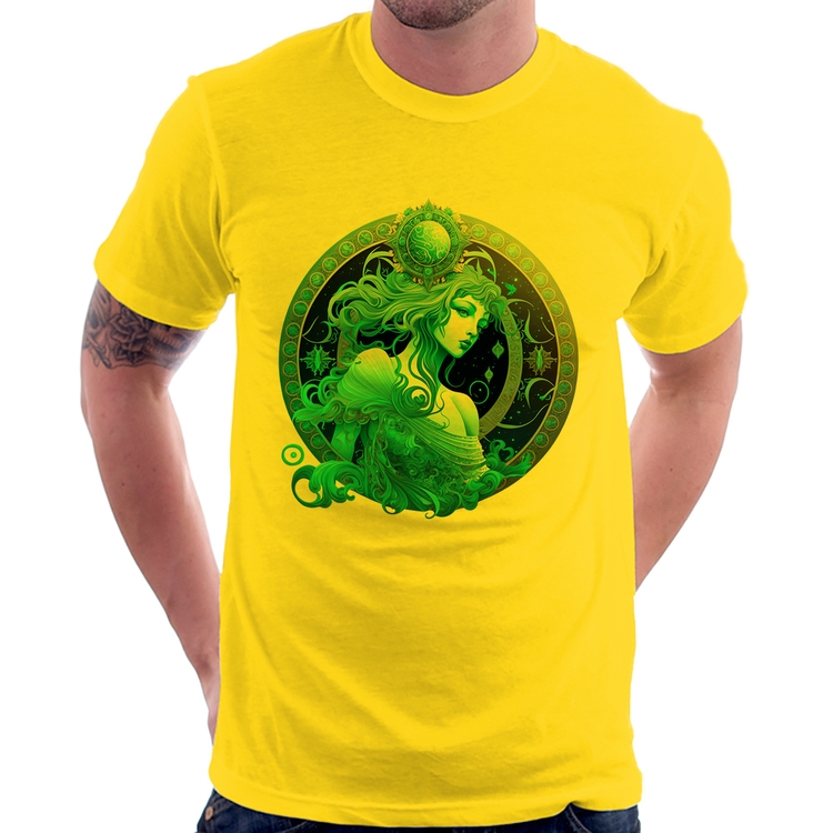 Camiseta Aquário Sígno - Amarela