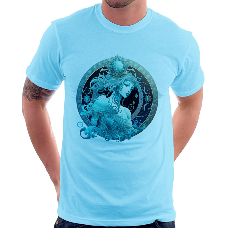 Camiseta Aquário Sígno - Azul Bebê