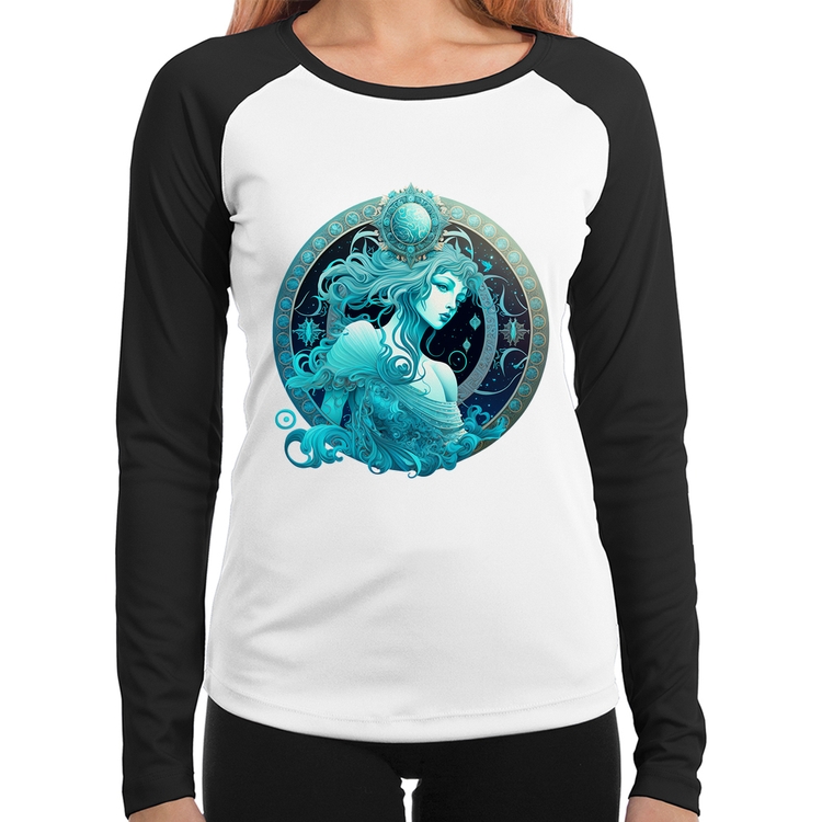 Baby Look Raglan Aquário Sígno Manga Longa