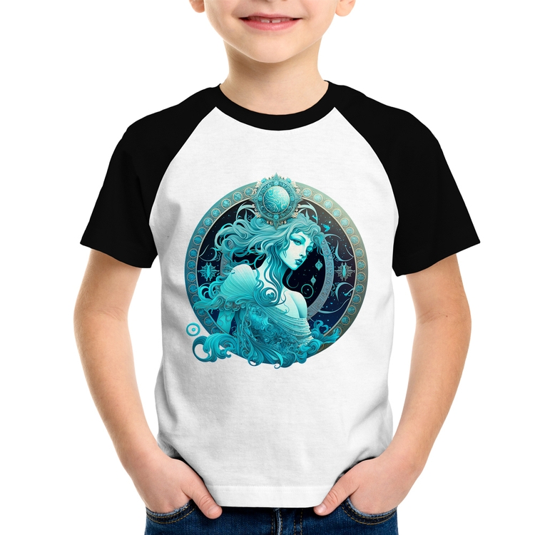 Camiseta Raglan Infantil Aquário Sígno