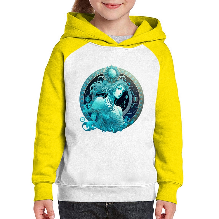 Moletom Infantil Aquário Sígno - Branco/Amarelo