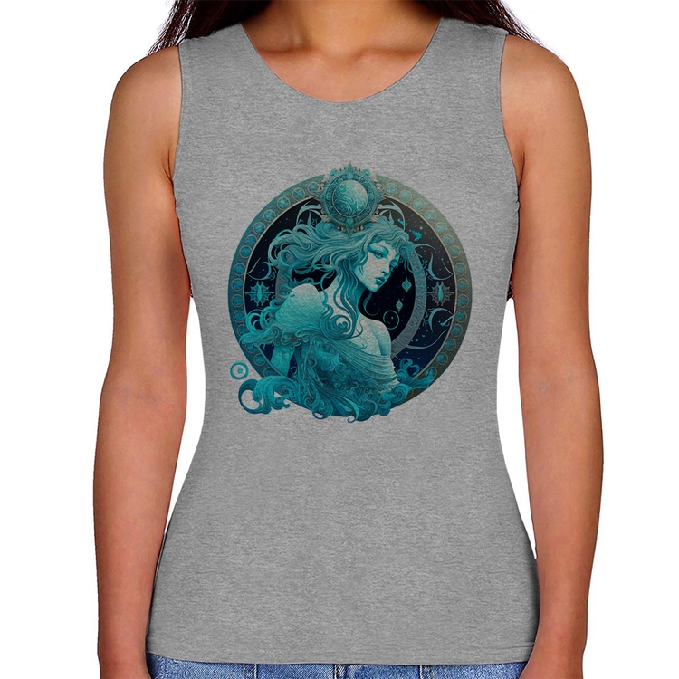 Regata Feminina Aquário Sígno - Cinza