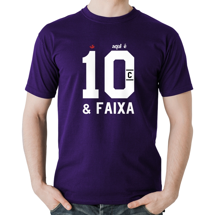 Camiseta Algodão Aqui é 10 e Faixa - Roxa