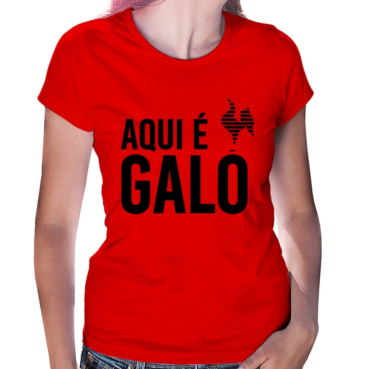 Baby Look Aqui é galo - Vermelha