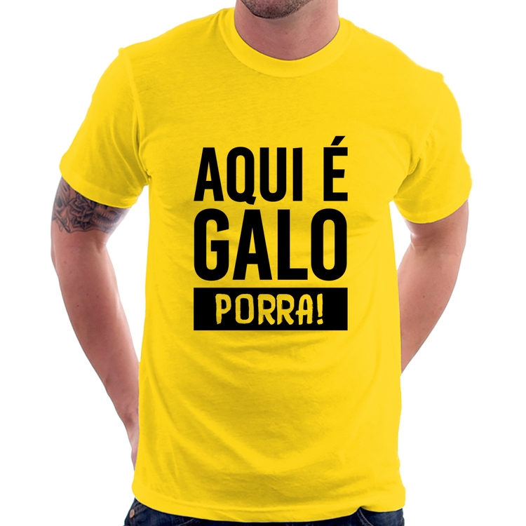 Camiseta Aqui é galo  - Amarela