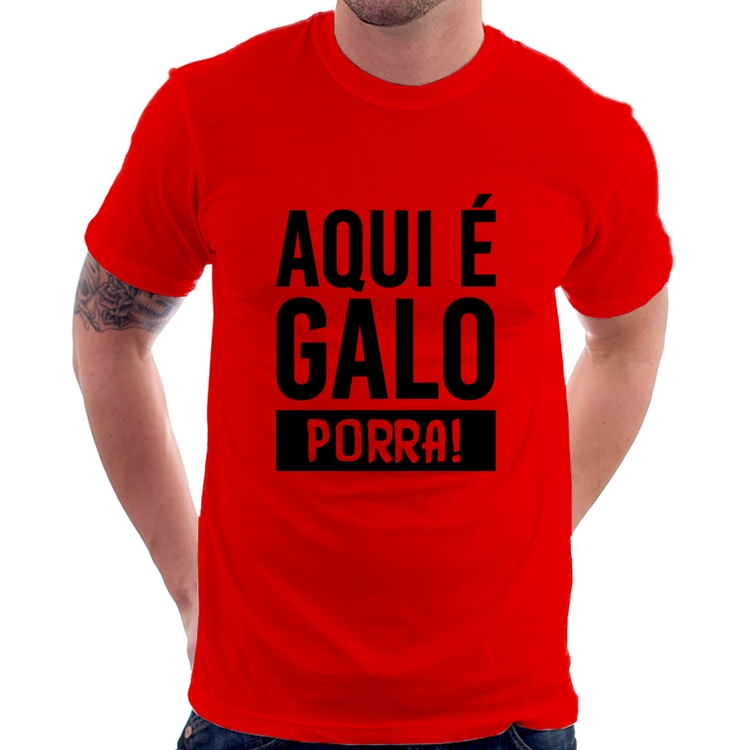 Camiseta Aqui é galo  - Vermelha