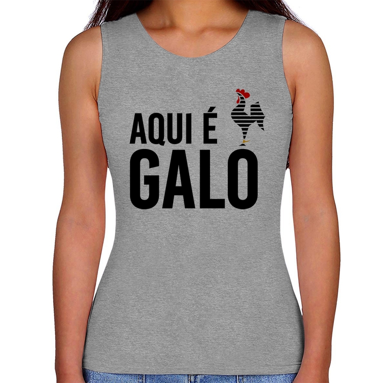 Regata Feminina Aqui é galo - Cinza