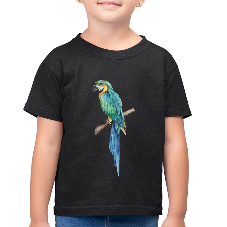 Camiseta Algodão Infantil Arara Azul