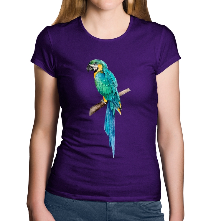 Baby Look Algodão Arara Azul - Roxa