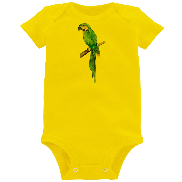 Body Bebê Arara Azul - Amarelo