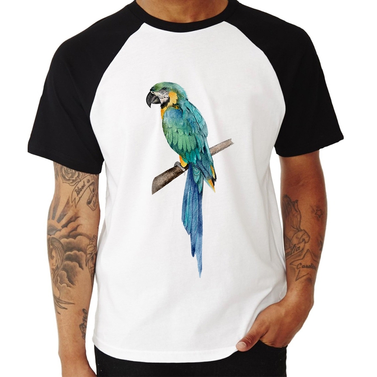 Camiseta Raglan Arara Azul