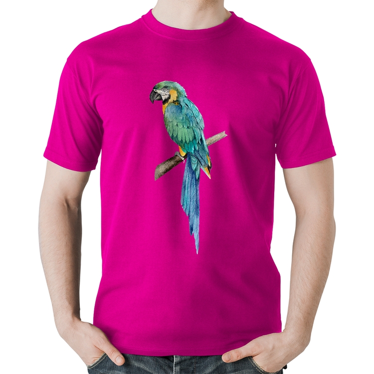 Camiseta Algodão Arara Azul - Rosa