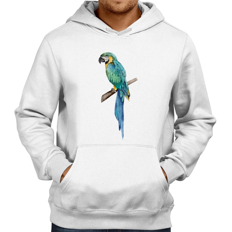 Moletom Arara Azul - Branco