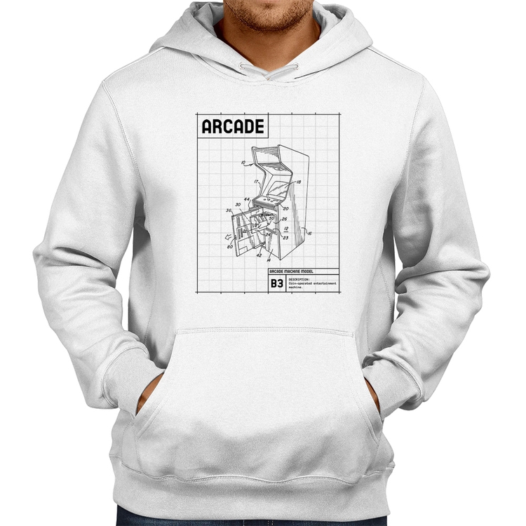 Moletom Arcade Fliperama Projeto - Branco