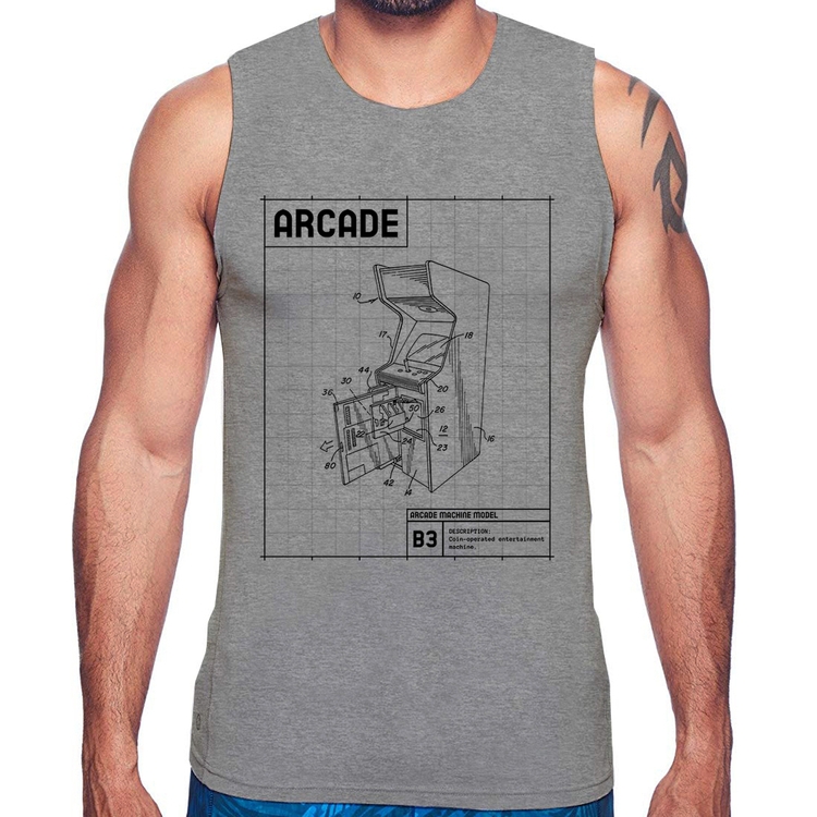 Regata Arcade Fliperama Projeto - Cinza