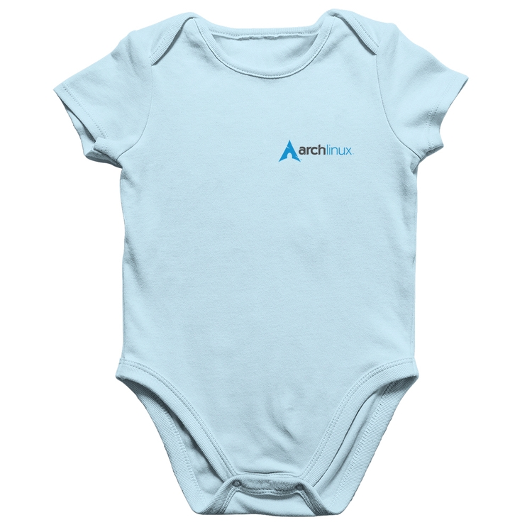 Body Bebê Algodão Arch Linux - Azul Bebê